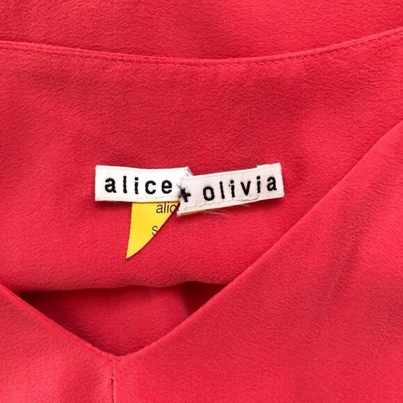 Alice + Olivia Women's Top Spaghetti Strap Fully Lined Coral Size Medium - Picture 6 of 10